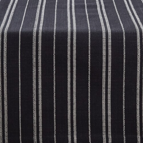 Split P Railroad Stripe Woven Black Table Runner 15 x 72 Perspective: top