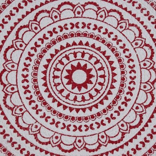 Split P Medallion Round Printed Placemat Set - Red Perspective: top