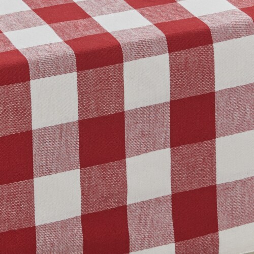 Park Designs Buffalo Check Backed Red and Cream Table Runner 13 x 36 Perspective: top