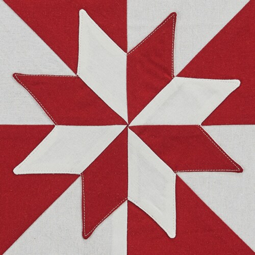 Park Designs Heritage Star Table Runner - 36''L - Red Perspective: top