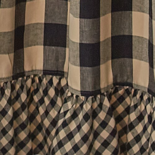 Park Designs Black Buffalo Check Ruffled Shower Curtain 72 x 72 Perspective: top