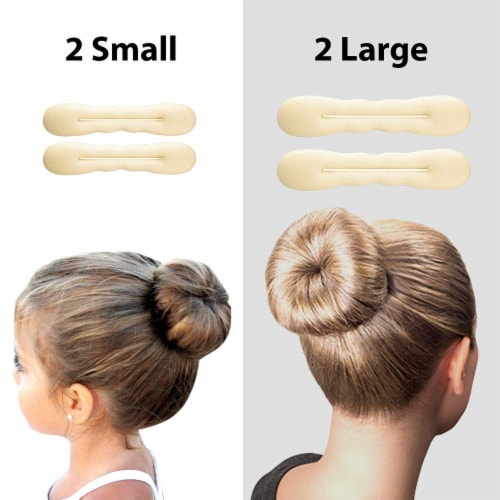 HAWWWY Blonde Magic Bun Maker Foam 4 Pack, Easy Sponge Hair Bun Shaper for Updos Perspective: top