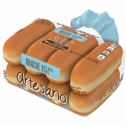 Alfaro's Artesano Brioche Hot Dog Buns Perspective: top