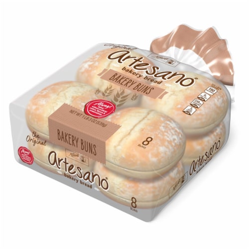 Alfaro's Artesano White Bakery Buns Perspective: top