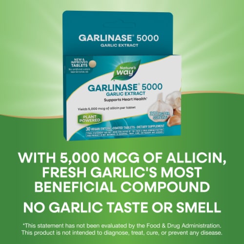 Nature's Way Garlinase 5000 Enteric Coated Tablets Perspective: top