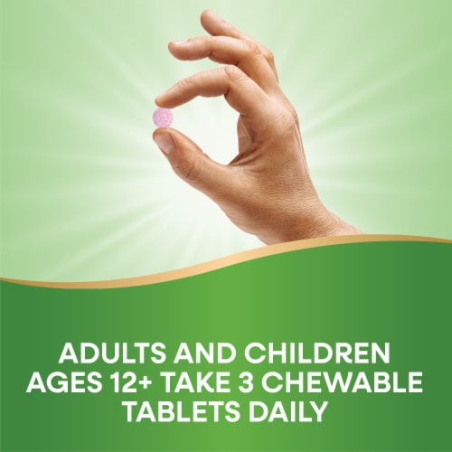 Nature's Way Tart Cherry Ultra Cherry Flavored Chewable Tablets 1200 mg Per 3-Tablet Serving Perspective: top