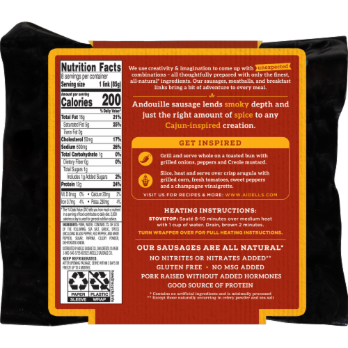 Aidells® Smoked Pork Sausage Cajun Style Andouille Twin Pack (8 Fully