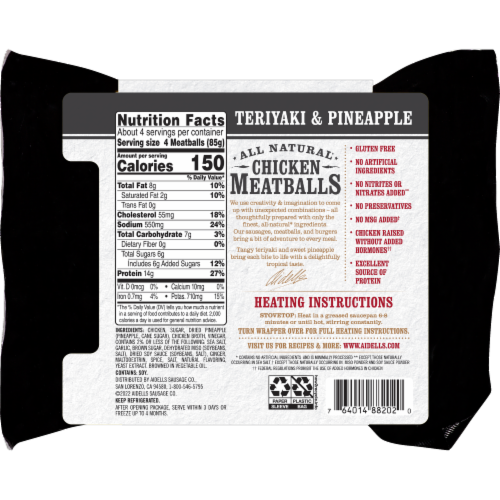 Aidells® Chicken Meatballs Teriyaki & Pineapple Perspective: top