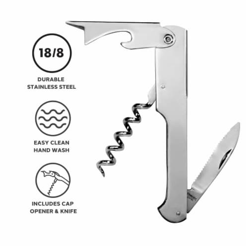 Oggi® Waiter's Corckscrew & Bottle Opener Perspective: top