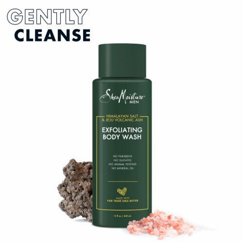 Shea Moisture® Men Himalayan Salt & Volcanic Ash Exfoliating Body Wash Cleanser Perspective: top