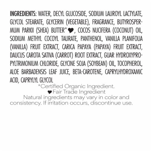 Nubian Heritage Coconut Papaya Body Wash Perspective: top