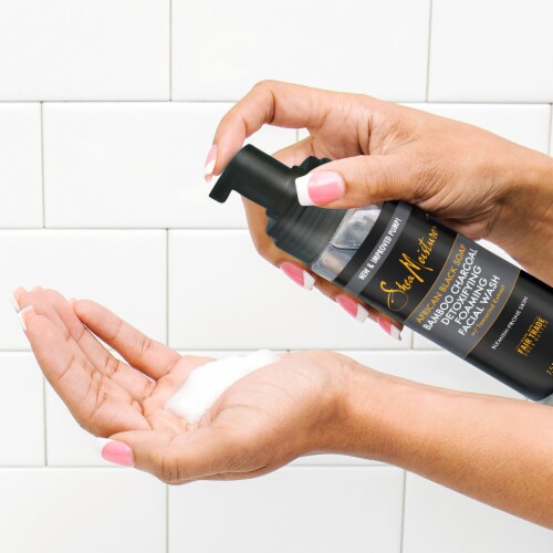 Shea Moisture Foaming Face Wash African Black Soap Bamboo Charcoal for Oily Blemish Prone Skin Perspective: top