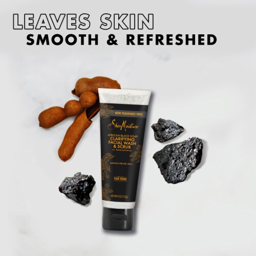 Shea Moisture African Black Soap Clarifying Facial Wash & Scrub Perspective: top