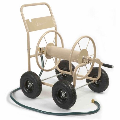 Liberty Garden 870 Industrial 4 Wheel 300 Foot Steel Frame Water Hose Reel Cart Perspective: top