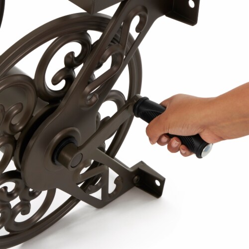 Liberty Garden Bronze Decorative Wall Mounted Hose Reel Perspective: top