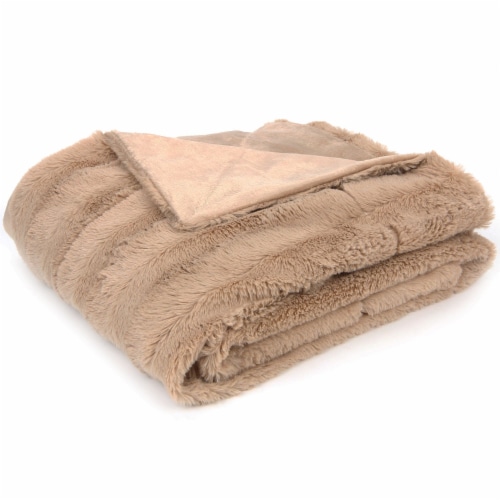 Cheer Collection Ultra Cozy & Soft Faux Fur Blanket - Assorted Colors and Sizes Perspective: top