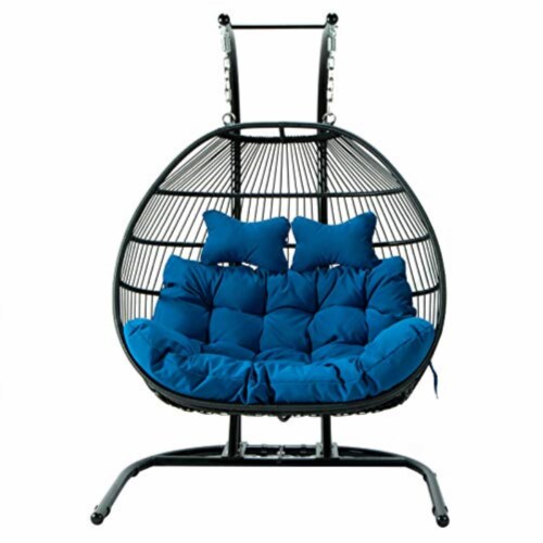 Leisuremod wicker double hanging discount egg swing chair