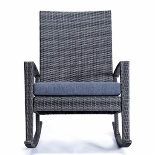 Blue wicker rocking 2025 chair
