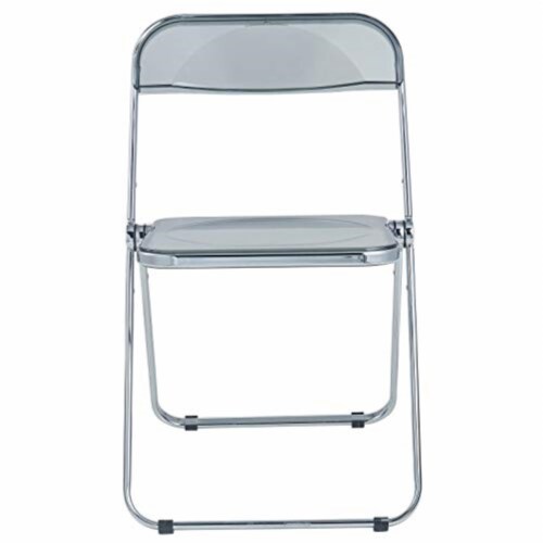 LeisureMod Lawrence Acrylic Folding Chair – Transparent Seat LeisureMod Lawrence Acrylic Folding Chair – Transparent Seat