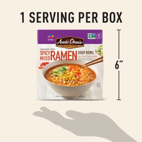 Annie Chun's Japanese-Style Spicy Miso Ramen Soup Bowl Perspective: top