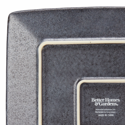 Better Homes and Gardens Dark Gray Square Shaped Dinner Plate 1 Pack Smith s Food and Drug
