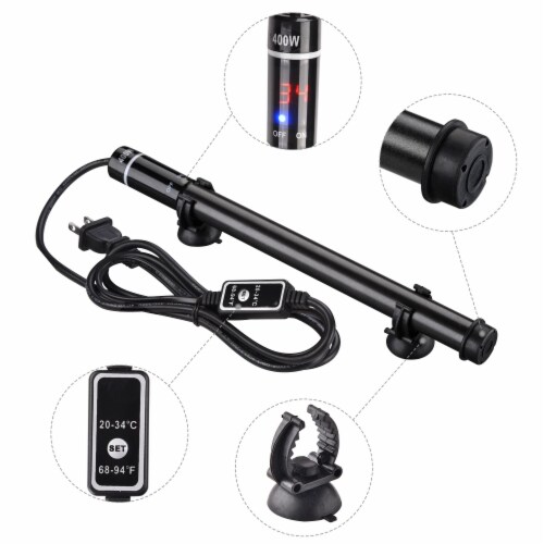 400W Submersible Adjustable Aquarium Heater Titanium Fish Tank Salt Fresh Water Perspective: top