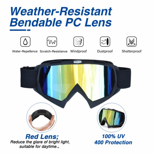 AHR GOG01 Motorcycle Goggles Riding Motocross Snowmobile Dirt Bike Off Road ATV Lens Perspective: top