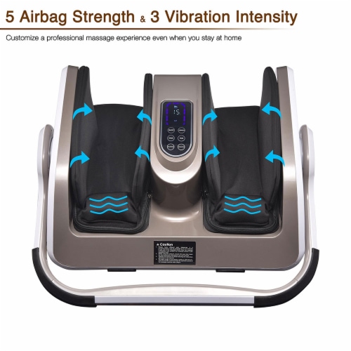 Electric Foot Massage Machine 360° Adjustable with Heat Shiatsu Roller Vibration Perspective: top