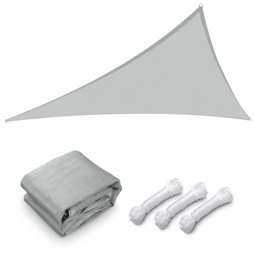 Yescom 25 Ft 97% UV Block Triangle Sun Shade Sail Canopy Cover Net for Patio Poolside Perspective: top