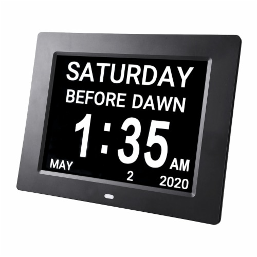 8 LCD Day Clock Digital Calendar Alarm Large Dementia Table Home Office 2 Pack Perspective: top