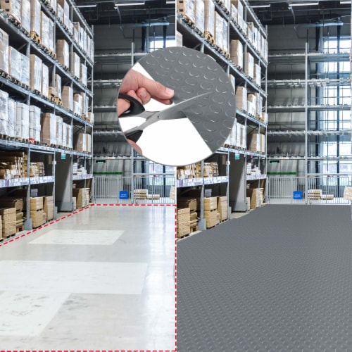 Yescom Garage Floor Mat Roll Non Slip Car Parking Protect Cover Trailer Gray 13x5 Ft Perspective: top