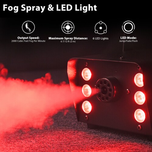 500W Fog Machine Smoke Spray Effect with LED Light for Party Stage Portable Perspective: top
