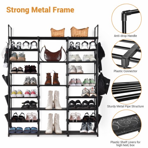 10 Tiers Shoes Rack Shelves 27 Pairs Shoes Storage Organizer Stand  Non-Woven Fabric, 1 unit - Foods Co.