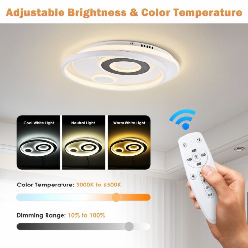 70W 30 Dimmable LED Ceiling Light Fixture Flush Mount Lamp with Remote Bedroom 1 Gerbes Super Markets