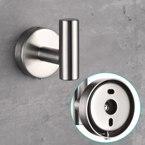 Aquaterior 5-Piece Bathroom Hardware Set Wall Mount Towel Bar Toilet Paper Holder Robe Hook Perspective: top