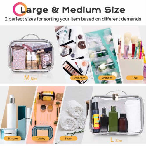 Byootique Set of 2 Clear Makeup Bag Cosmetic Organizer