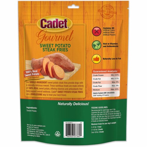 Cadet Gourmet Sweet Potato Steak Fries Dog Treats, 2 Pounds (#C01387) Perspective: top