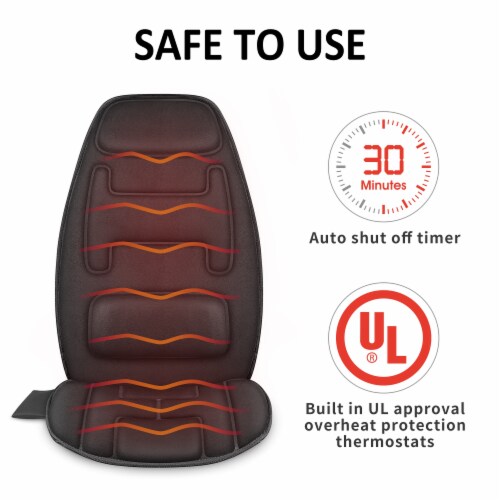 HoMedics Portable Back Massage Heated Cushion - Black, 1 ct - Kroger