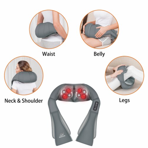 Snailax Shiatsu Neck and Shoulder Massager ,Back Massager with Heat  (Grey)--632N-G, 1 - Kroger