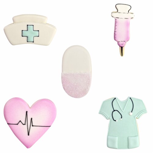 R&M International 9 Piece Dental and Nurse Cookie Cutter Set Perspective: top