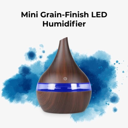 Mini Grain-Finish LED Humidifier Perspective: top