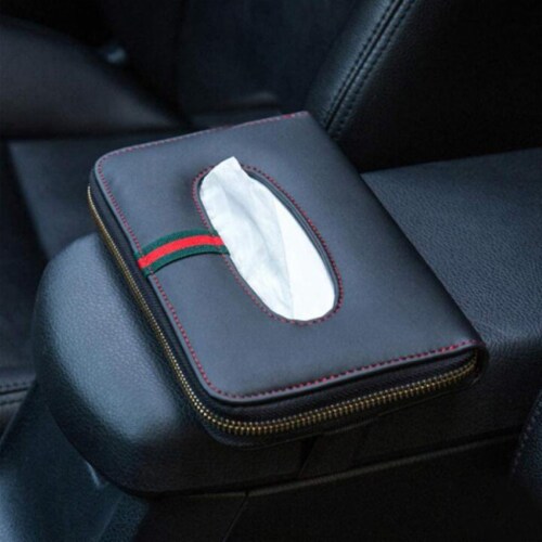 Polyurethane Leather Clutch Tissue Box Cover Perspective: top
