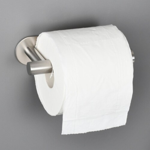 Stainless Steel Toilet Paper Holder Adhensive Tissue Paper Roll Holder for Bathroom Nickel Perspective: top