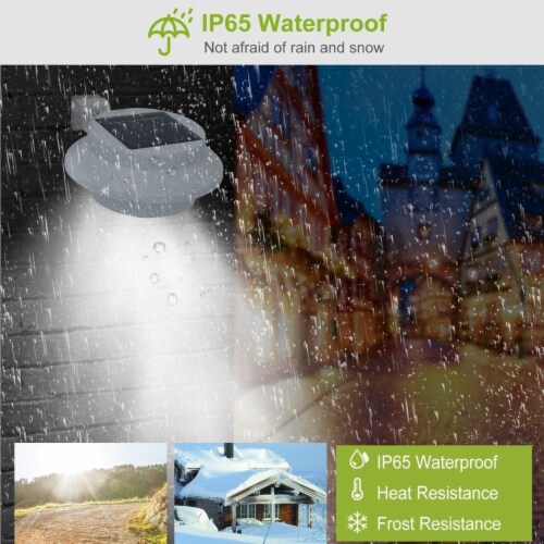 2Pcs Solar Powered Gutter Lights Outdoor IP65 Waterproof Dusk to