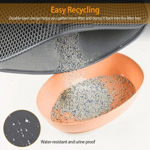 Cat Litter Mat EVA Honeycomb Double Layer Kitty Litter Trapping Carpet Urine-proof Scatter Perspective: top