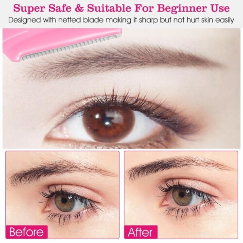 36pcs Women Eyebrow Razor Trimmer Facial Hair Remover Blade Safety Bikini Trimmer Shaper Perspective: top