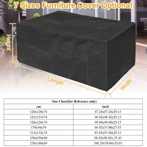 210D Waterproof Outdoor Furniture Cover Windproof Dustproof Patio Furniture Protector Oxford Perspective: top