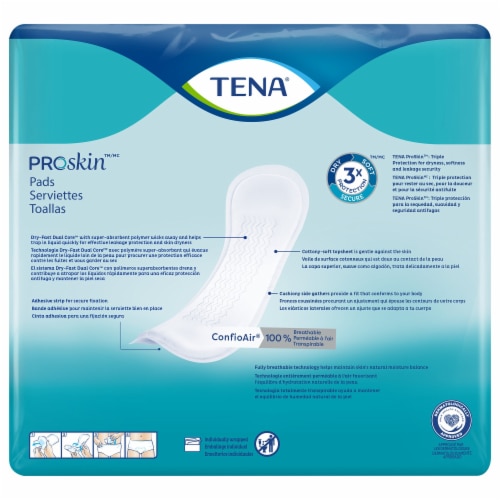 TENA ProSkin Ultimate Unisex Incontinent Pad Ultimate 16 L 47709, 33 Ct Perspective: top