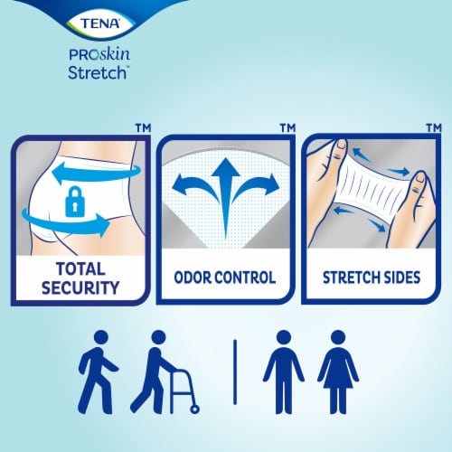 TENA ProSkin Stretch Ultra Incontinence Brief XXL Breathable, 61390, 32 Ct Perspective: top