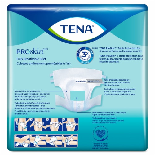 TENA ProSkin Ultra Adult Incontinence Brief L Heavy Absorbency Breathable, 67300, 40 Ct Perspective: top